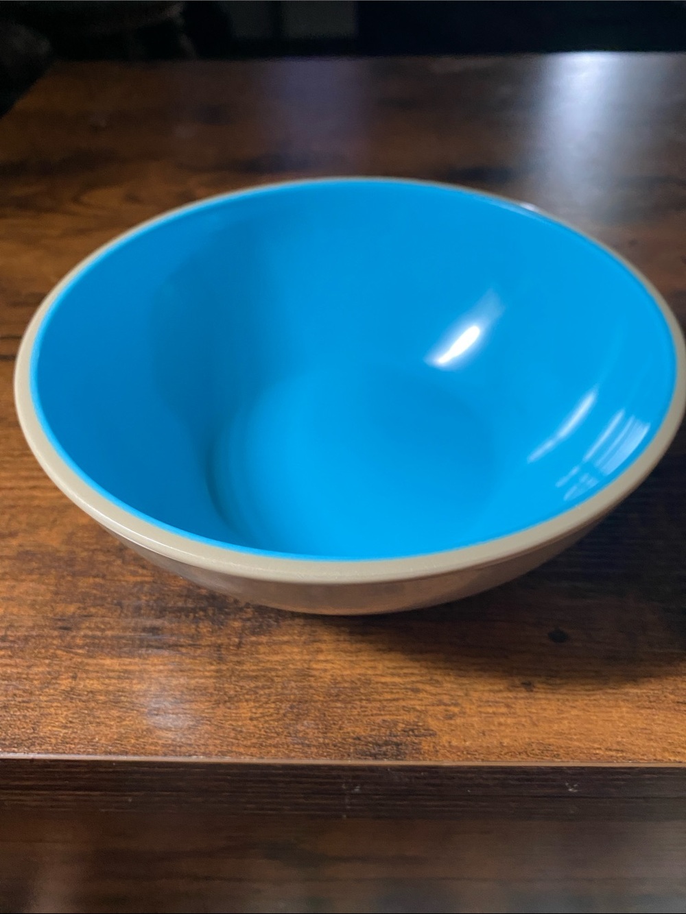 Melamine Cereal Bowl Gray with Bright Blue inside "Impanema"